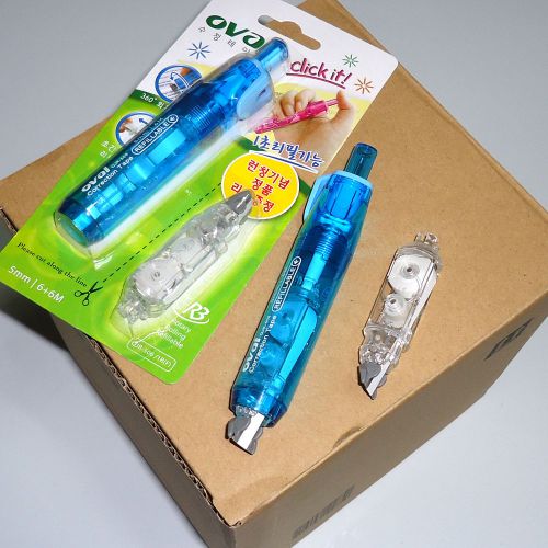 New Correction Tape Pen LOT Refillable Knock type / Box of 12 / Pen &amp; Refill set