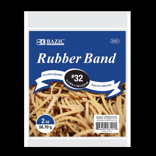 BAZIC 2 Oz./ 56.70 g #32 Rubber Bands, Case of 36