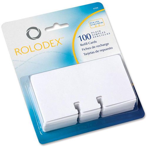 Rolodex Plain Rotary File Card Refill - Blank - White (ROL67558)