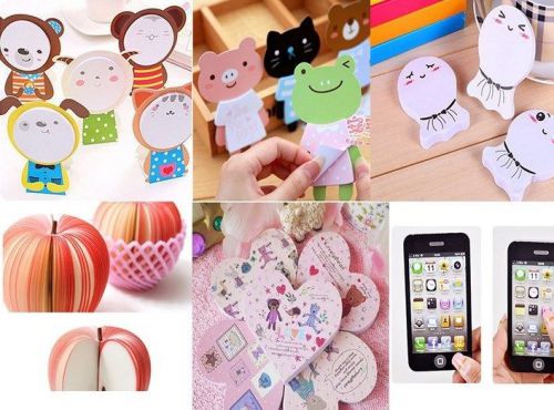 US Lot 5pcs Assorted Sticky Notes Memo Pad Cute Sticker Kawaii book Flags iphone