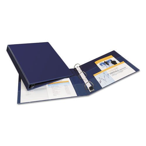 Heavy-Duty Binder with One Touch EZD Rings, 1&#034; Capacity, Navy Blue