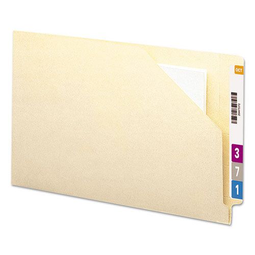 End Tab File Pockets with Cut-Away Front Corner, Legal, 11 Point Manila, 100/Box
