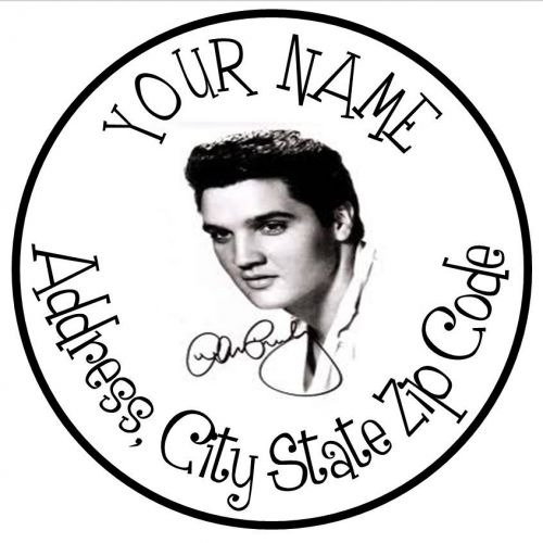 30 Square Stickers Envelope Seals Favor Tags Elvis Buy 3 get 1 free (er1)