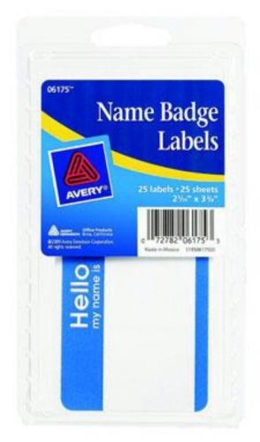 Avery Name Badges Removable Hello Blue 25 Count