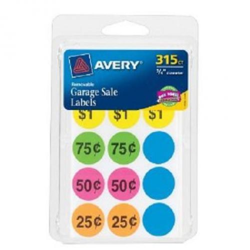 Avery Labels Pre Printed Assorted Neon Garage Sale Avery Labels 315ct Brand New