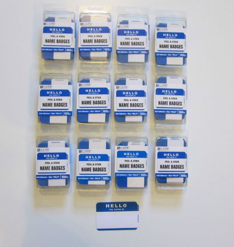 1200 BLUE &#034;HELLO MY NAME IS&#034; NAME TAGS LABELS BADGES STICKER PEEL STICK ADHESIVE