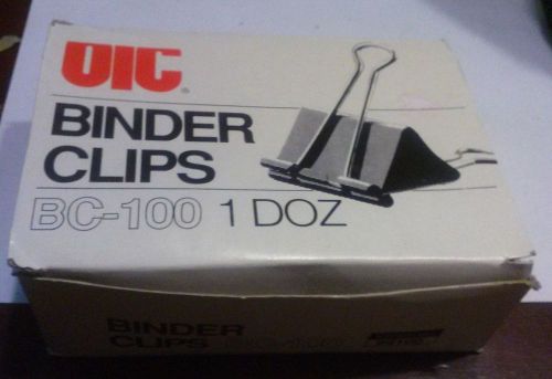 OIC Black Binder Clips BC100 1 Dozen