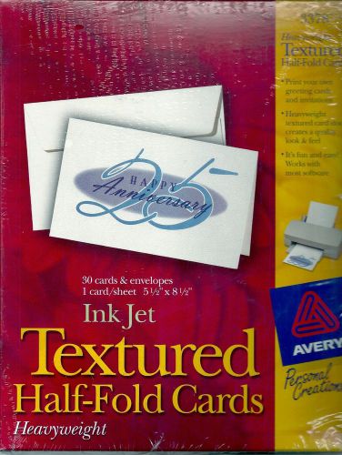 Avery Textured Half-Fold Cards and Envelopes Heavyweight #3378 30 Count Sealed
