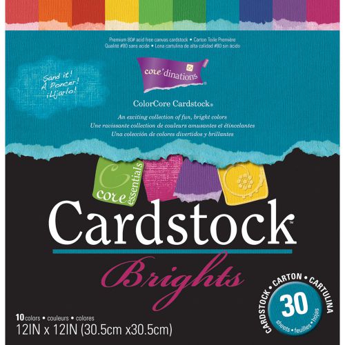 Darice core-dinations core essentials cardstock pad 12 x 12-in 30/pk brights for sale