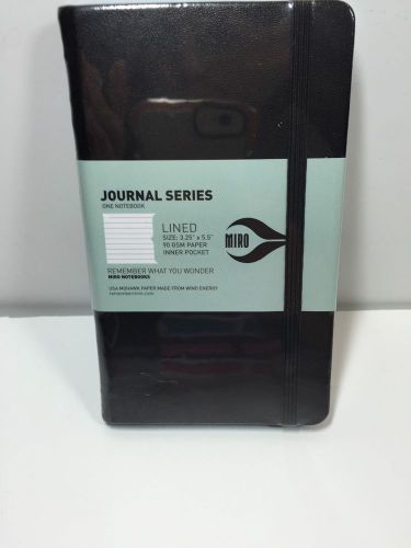 MIRO Journal 3.25&#034; x 5.5&#034; 144 Pages LINED INNERPOCKET  Black Blue NOTEBOOK NEW