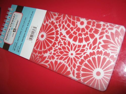 Martha Stewart Notebook Narrow Ruled 31/2 in x 8 1/2 in -Really Cool Red Print!