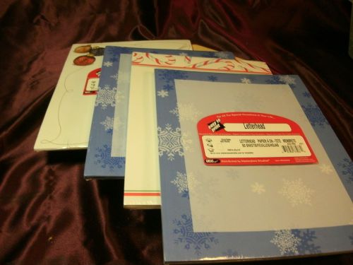 100 Count &#034;Snowflake Frost&#034; 50 Candy Canes &amp; 50 tree ornaments letterhead paper