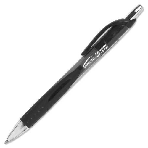 Integra Retractable Gel Pen - 1 Mm Pen Point Size - Black Ink - Black (ita39067)