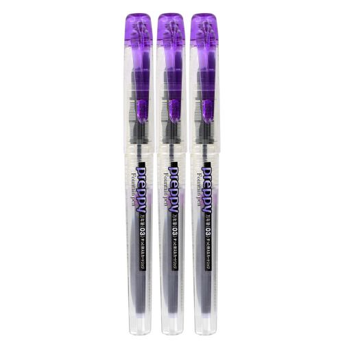 Platinum Preppy Fountain Pen, Fine Point - Purple (Pack of 3)