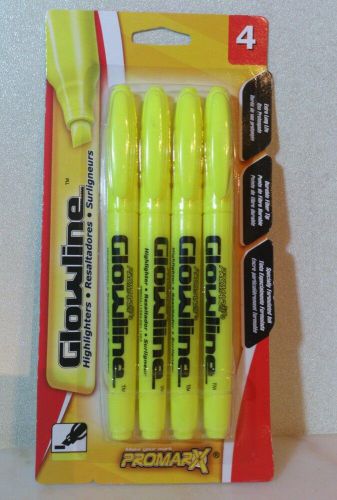 Highlighters yellow 4 pack by Glowline  New in sealed package