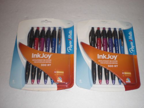 PAPER MATE INK JOY 500 RT ASSORTED COLORS LOT OF 2 PACKS