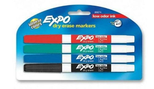 Expo Low Odor Dry Erase Pen Style Markers 4 Colors 86674