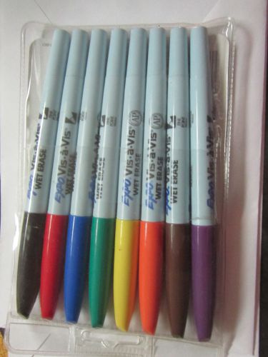 New, Never Opened, Expo, Vis a Vis Pens, Pack of 8 Fine Point