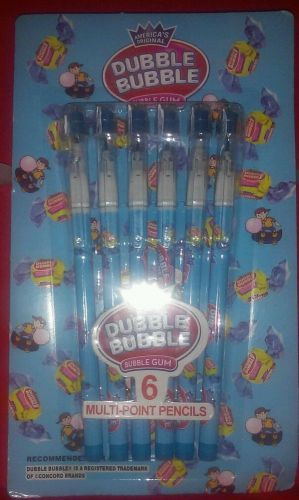 Lot of 10 packs New dubble bubble gum multipoint pencils