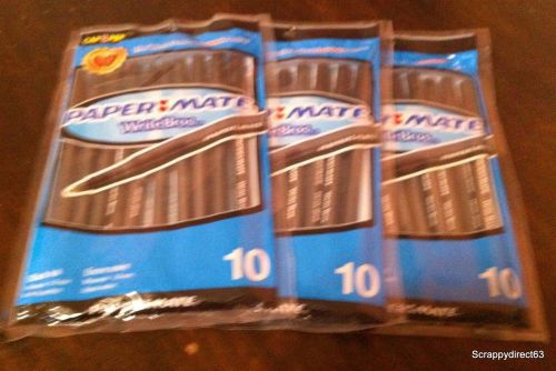 3 packages of 10 Papermate Cap pen with Black ink