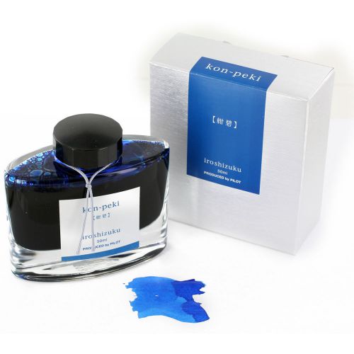 Pilot iroshizuku bottled ink, kon-peki, deep blue, cerulean blue for sale