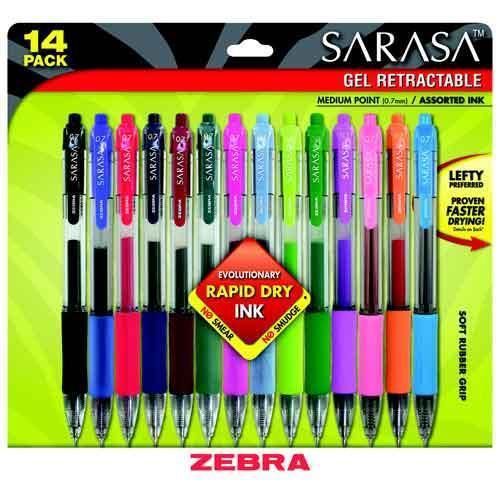 Zebra Sarasa Gel Retractable Pens 0.7mm Point Assorted 14 Count