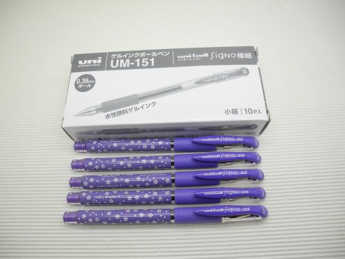 10pcs sakura pattern uni-ball signo umn-151 0.38mm roller pen violet(japan) for sale