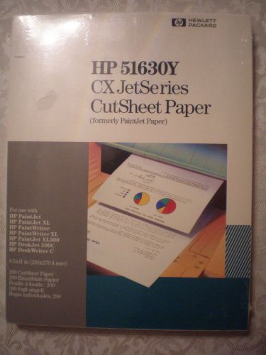BRAND NEW...NEVER OPENED!! HP 51630Y CX JetSeries Cut Sheet Paper - 200 SHEETS