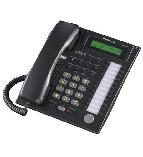 Panasonic 24 button business corded telephone black lcd speakerphone kx-t7731-b for sale