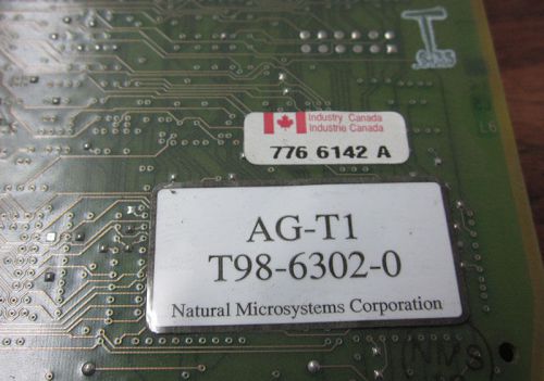 Natural MicroSystems 5295 AG-T1/E1 T98-6302-0 ISA Interface Board w/ Daughter