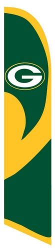 Green Bay Packers Windless NFL football SWOOPER FEATHER BOW BANNER 15&#039; TALL FLAG