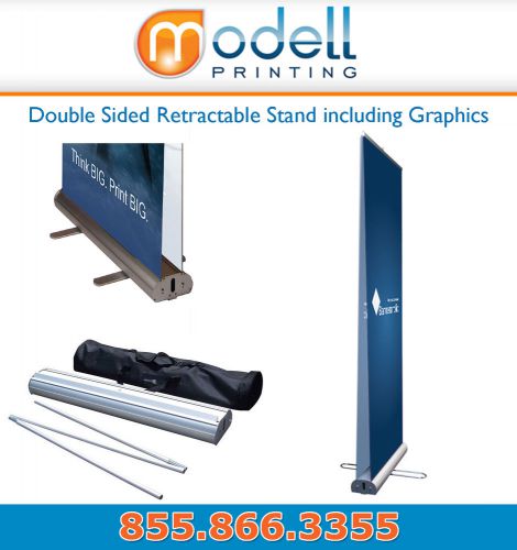 Trade Show Booth Kiosk Retractable Roll Up Banner Stand Double Sided Display