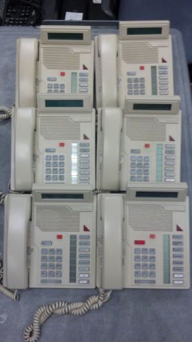Lot of 6 Meridian Nortel M2008 Beige Display Telephone NT2K08GK93 M2008HF