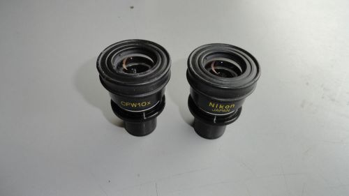 Pair Nikon CFW 10x Microscope Eyepieces Optiphot Labophot Microphot Diaphot