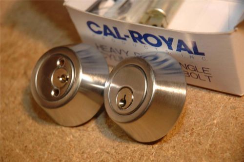 Cal-royal t33026d satin chrome standard duty collection double cylinder deadbolt for sale