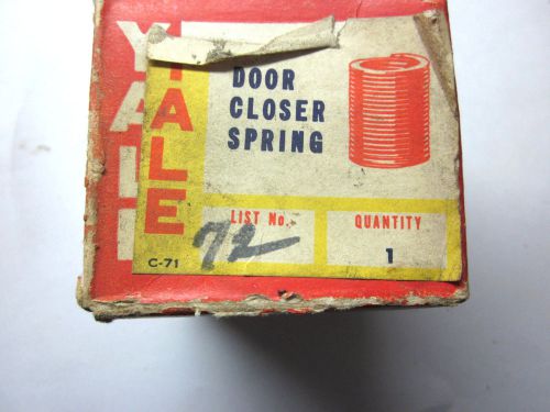 Vintage yale 72 commercial door closer steel spring coil repair 2-5/16&#034; diameter for sale