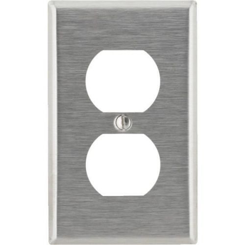Leviton 84003 stainless steel outlet wall plate-ss dup outlet wallplate for sale