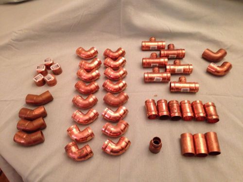 3/4&#034; Copper Fittings Lot Of 43 Pieces