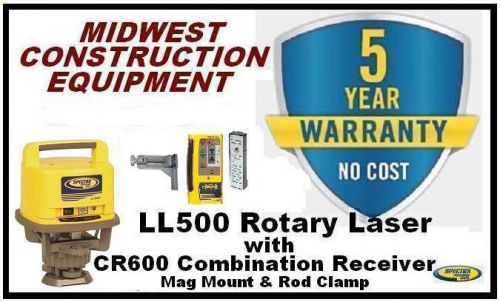 NEW Trimble Spectra Precision LL500 Rotary Laser with CR600 Receiver - ALKALINE