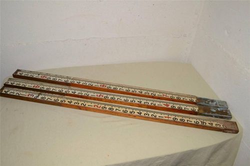 Antique/Vtg GRADE ROD Survey STICK Transit LEVEL POST Wood/Brass 10&#039;  SURVEYING