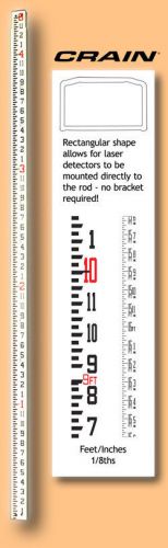 Rectangular series fiberglass leveling rod (cr) — 16 foot — inches grads #92042 for sale