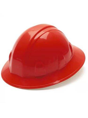 New pyramex red full brim style 6 point ratchet suspension hard hat.hp26120 for sale