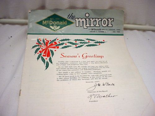 Dubuque ia old rare 1964 xmas newsletter a.y. mcdonald mfg.co.pics info history for sale
