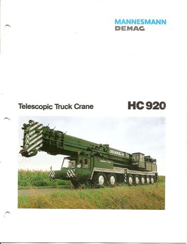 Equipment Brochure - Mannesmann Demag - HC 920 - Telescopic Truck Crane (E1445)