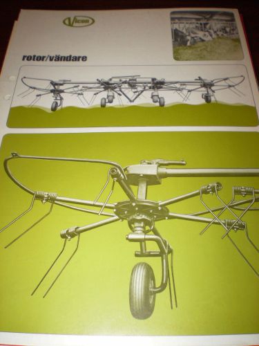 Vicon Rotary Rakes Sales Brochures 3 items, printed in Swedish