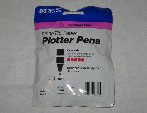 5 HP Fiber-Tip Paper Plotter Pens - Red .3 mm 17841P