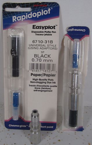 TWO KOH-I-NOOR Rapidoplot Easyplot Black 0.70 mm Universal Style #6710-31B with