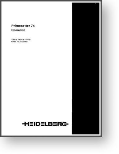 Heidelberg Primesetter 74 + Computer To Plate Manual