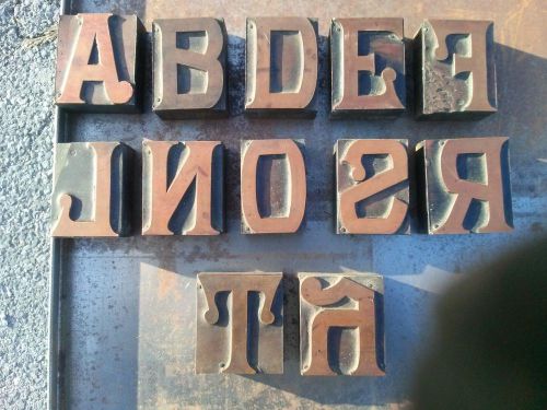 1 Letterpress Copper Letter Printing Type Vintage Graphic Ornate Antique