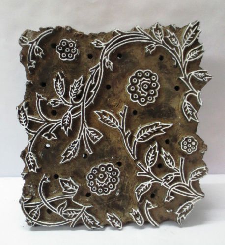 VINTAGE WOODEN CARVED TEXTILE PRINTING ON FABRIC BLOCK STAMP HOME DECOR HOT 102